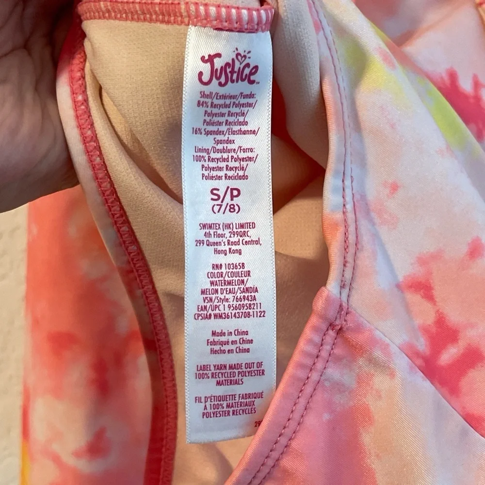 Justice Kids Colorful Tie-Dye Surf Suit